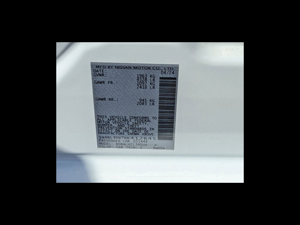 2024 Nissan Altima 2.5 SV